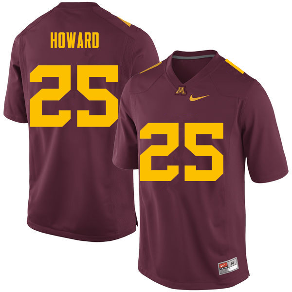 Men #25 Phillip Howard Minnesota Golden Gophers College Football Jerseys Sale-Maroon